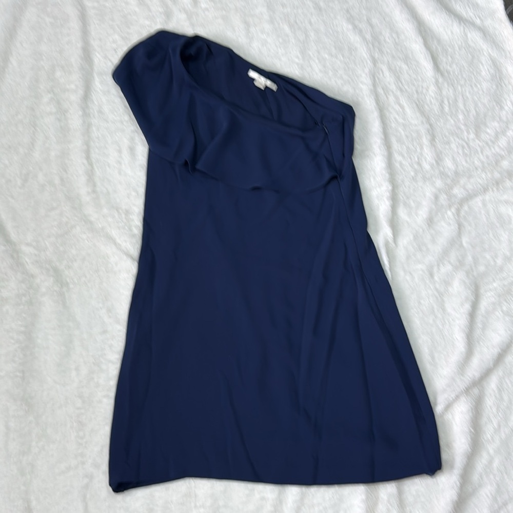 Cooper & Ella Blue Asymmetrical Ruffled Cocktail Dress - Picture 3 of 8